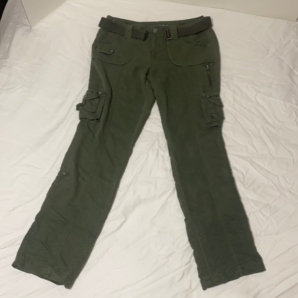 Marrakech Army Green Cargo Pants 28 Sudan Convertible Cargo Pant w/ belt